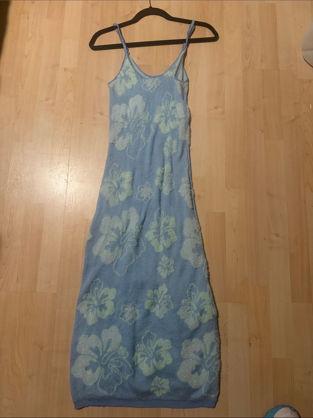 House of Sunny Blue Floral Spaghetti-Strap Maxi Dress